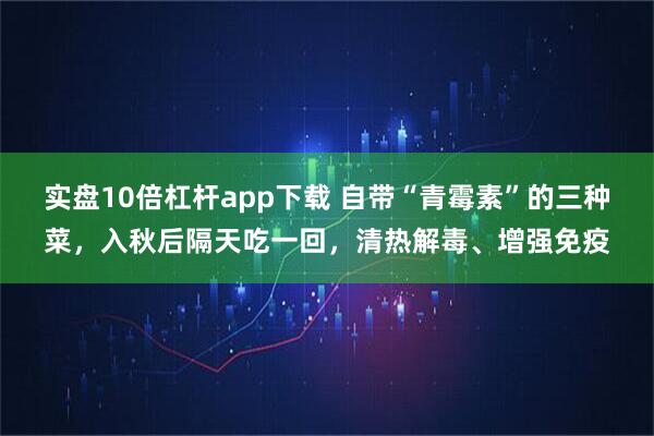 实盘10倍杠杆app下载 自带“青霉素”的三种菜，入秋后隔天吃一回，清热解毒、增强免疫